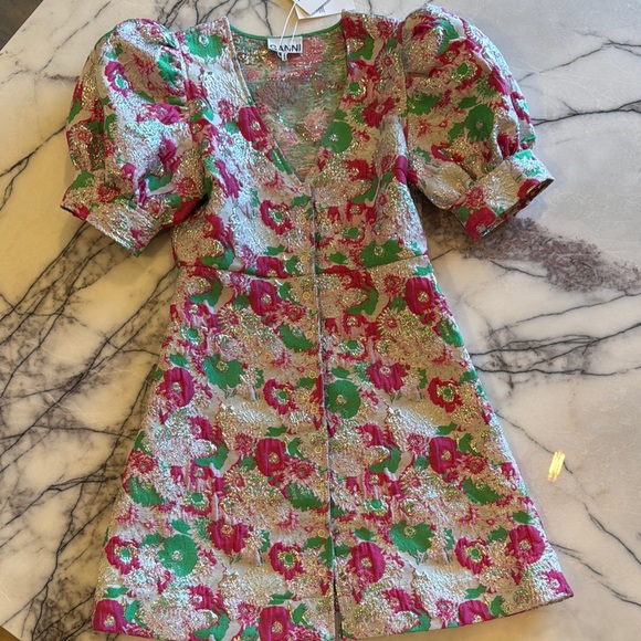 Floral Puff Sleeve Dress - Picture 1 of 3